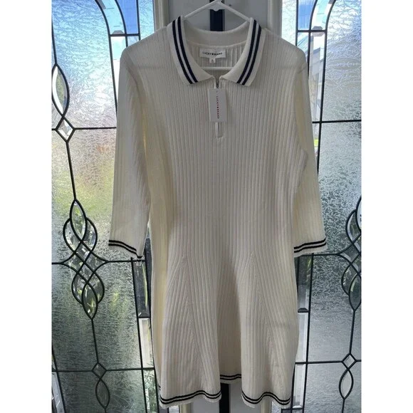 Lucky Brand Women's Knee Length Sporty Shirt Dress Ivory/ White Size XL - Picture 2 of 5